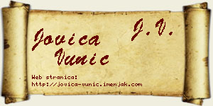 Jovica Vunić vizit kartica